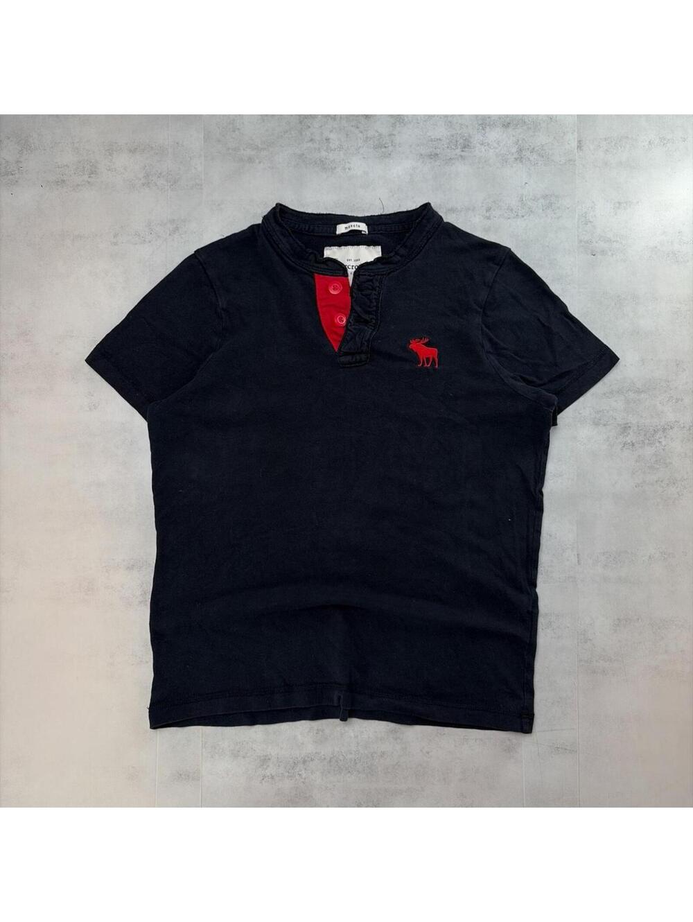 Y2K Black Abercrombie & Fitch Grunge Henley Shirt